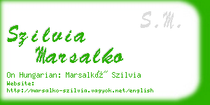 szilvia marsalko business card